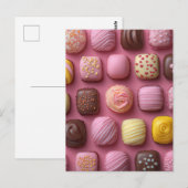 Süße bunte Pralinen Valentinstag Postkarte (Vorne/Hinten)