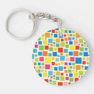Süße bunte Quadratmuster Schlüsselanhänger