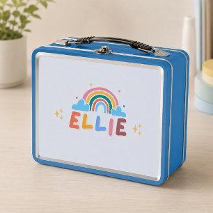Süße Bunte Regenbogen-Kinder-Schule Personalisiert Metall Brotdose