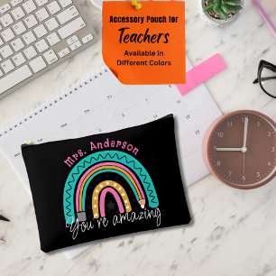 Süße bunte Regenbogen-Lehrerdankeschön-Geschenke Zubehörtasche