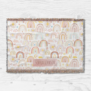 Süße bunte Regenbögen und Gänseblümchen abstrakt Decke