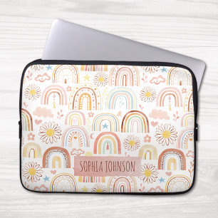 Süße bunte Regenbögen und Gänseblümchen abstrakt Laptopschutzhülle
