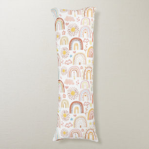 Süße bunte Regenbögen und Gänseblümchen abstrakt Seitenschläferkissen