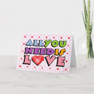 Süße Bunte Retro-All You Need Is Love Karte