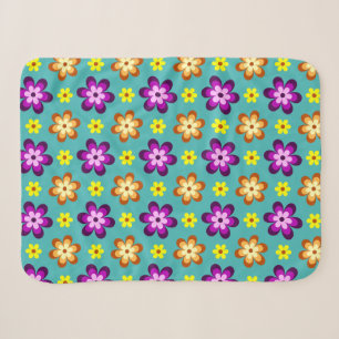 Süße bunte Retro-Blumen Kleine Sherpa-Decke Sherpadecke