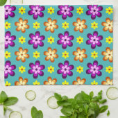 Süße bunte Retro-Blumen-Küchenhandtuch Geschirrtuch (Gefaltet)