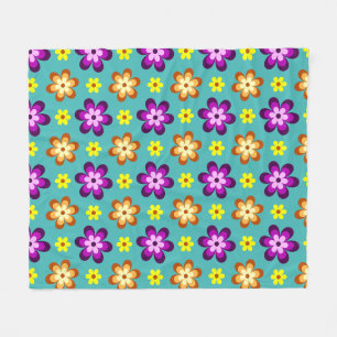 Süße bunte Retro-Blumen mittlere Fleece-Decke Fleecedecke