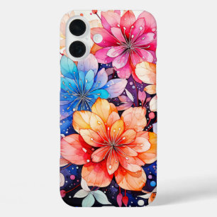 Süße bunte Retro-Blumenkunst iPhone 16 Plus Hülle