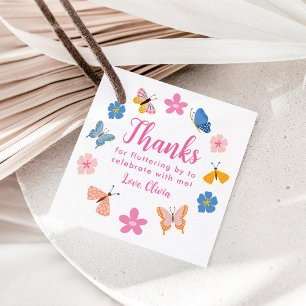 Süße bunte Schmetterlinge Geburtstags-Dankeschön Geschenkanhänger