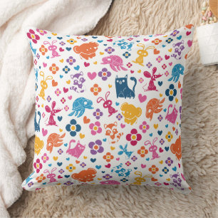 Süße bunte Tiere & Blumen Muster Kissen