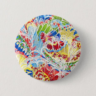 Süße bunte vintage Blumen Button