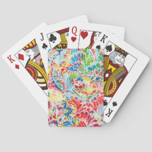 Süße bunte vintage Blumen Spielkarten