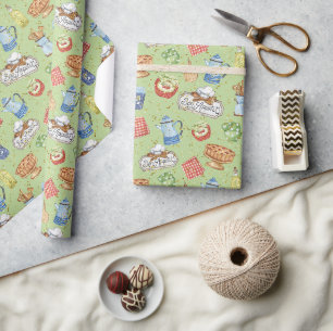 Süße bunte Vintage-Spaß-Küche-Koch Geschenkpapier