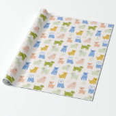 Süße bunte Wachsmalstift-Hunde Geschenkpapier (Ungerollt)