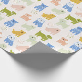 Süße bunte Wachsmalstift-Hunde Geschenkpapier (Ecke)