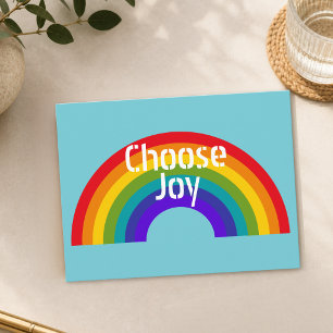 Süße Bunte Wähle Freude Inspirierende Regenbogen Postkarte