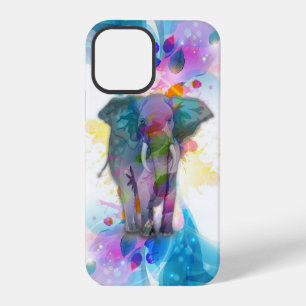 süße bunte Wasserfarben-Spritzer Elefant iPhone 12 Pro Hülle