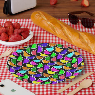 Süße bunte Wassermelonen-Muster Pappteller