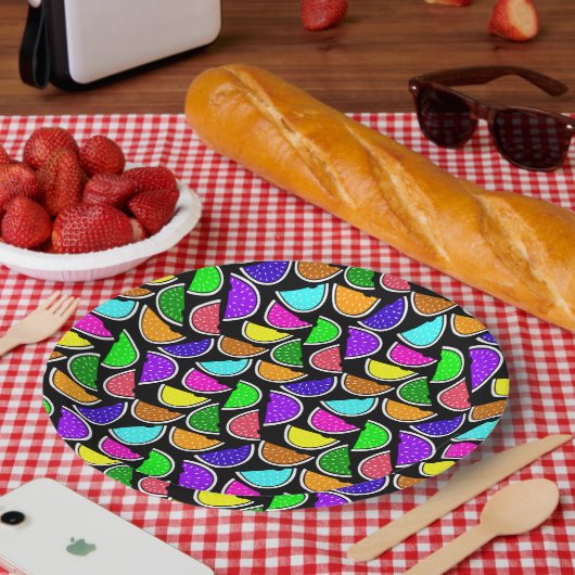 Süße bunte Wassermelonen-Muster Pappteller (Picknick)