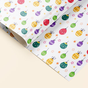 Süße bunte Weihnachtsbaum-Ornament-Muster Geschenkpapier