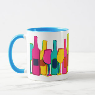 Süße bunte Weinflaschen Muster Tasse