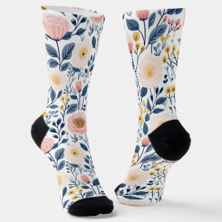 Süße bunte wilde Blumenwiese Frühlingsgarten Socken