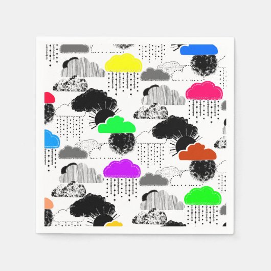 Süße bunte Wolkenmuster Serviette (Vorderseite)