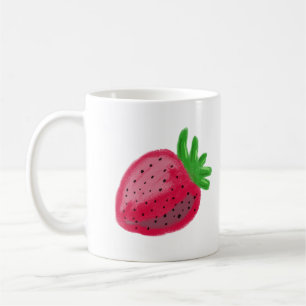 Süße Buntstift-Textur Rote Erdbeere Frucht Kaffeetasse