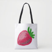Süße Buntstift-Textur Rote Erdbeere Frucht Tasche (Vorderseite)