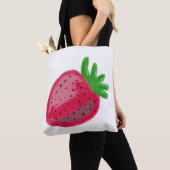 Süße Buntstift-Textur Rote Erdbeere Frucht Tasche (Von Nahem)