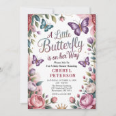 Süße Butterfly-Baby-Party Einladung (Vorderseite)