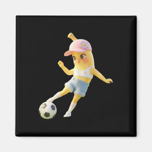 Süße Bynana Fußball Mädchen, Lustiger Fußball Spie Magnet