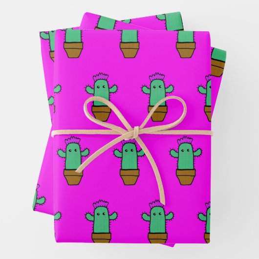Süsse Cacti Geschenkpapier Set (Beispiel)