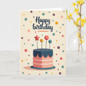 Süße Cake-Illustrationskarte Karte (Gelbe Blume)
