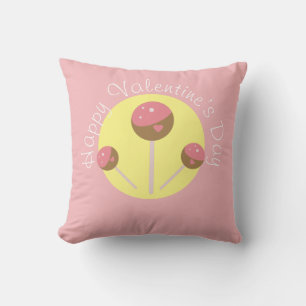 Süße Cake Pop Valentinstag Pink Kissen