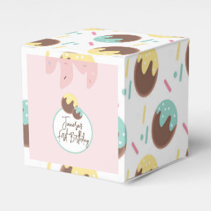 Süße Cakepop-Kugeln Erste Geburtstagsglasur  Geschenkschachtel