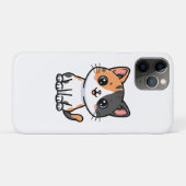Süße Calico-Kätzchen-Cartoonfigur Case-Mate iPhone Hülle (Rückseite (Horizontal))
