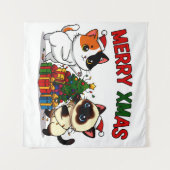 Süße Calico- und Siamese-Kätzchen-Geschenk Wandteppich (Vorderseite (Horizontal))