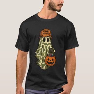Süße Camo-Halloween-Geist-Kürbis-Süßigkeiten-Jäger T-Shirt