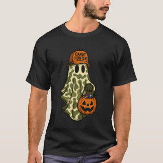 Süße Camo-Halloween-Geist-Kürbis-Süßigkeiten-Jäger T-Shirt