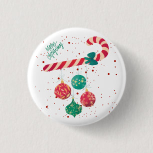 Süße Candy Cane und Weihnachtsdekorationen Feierta Button