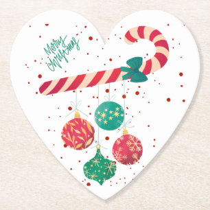 Süße Candy Cane und Weihnachtsdekorationen Feierta Untersetzer