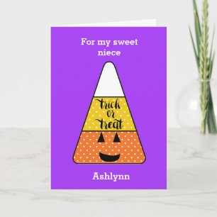 Süße Candy Corn Frohes Halloween Nichte Karte
