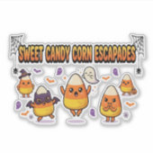 Süße Candy Corn Halloween-Party Aufkleber (Vorderseite)