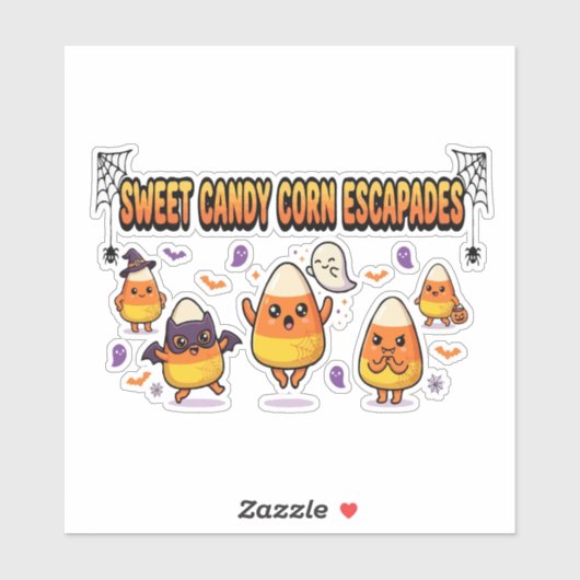 Süße Candy Corn Halloween-Party Aufkleber (Blatt)