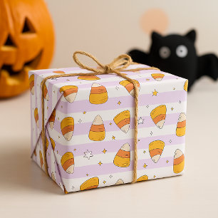 Süße Candy Corn & Sterne Halloween-Muster Geschenkpapier