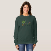 Süße Candy-Garten-Illustration. Weibliches Basic-S Sweatshirt (Vorne ganz)