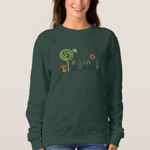 Süße Candy-Garten-Illustration. Weibliches Basic-S Sweatshirt