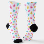 Süße Candy Hearts Valentinstag Socken (Gewinkelt)