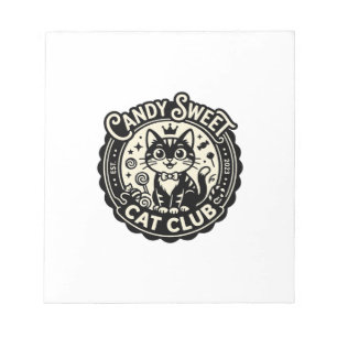 Süße Candy-Katze Lustige Katze Grafik - Süße Candy Notizblock